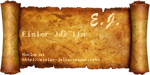 Eisler Júlia névjegykártya